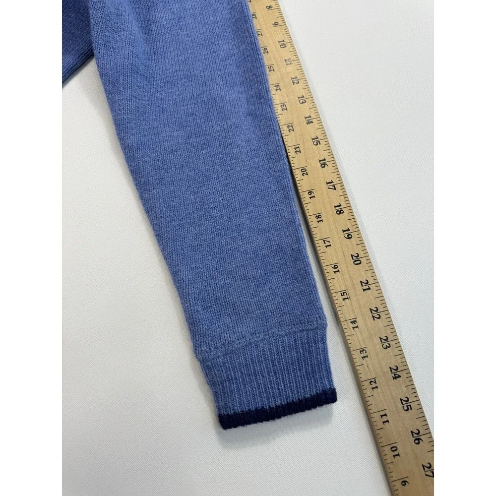 Irelands Eye 100% Wool Sweater Mens Small Blue 1/4 Zip High Neck Villanova